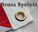 brass eyelets grommets flag cloth linen sewn 