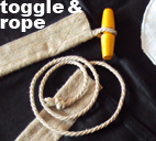 linen cloth sewn flag rope and toggle fixture type