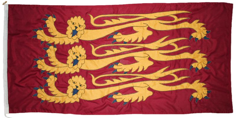 Three Lions flag King Richard Banner Linen Cloth Sewn image photo England